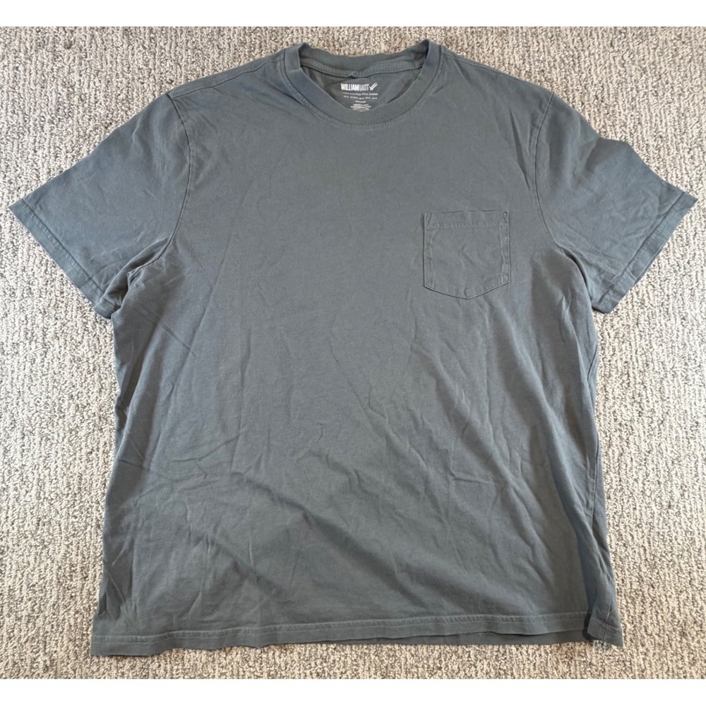 William Rast T-Shirt Men XL Grey Peruvian‎ Pima Cotton Pocket Tee Short Sleeve